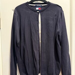 Tommy Hilfiger Women’s Size Large Cardigan Navy With White Accents